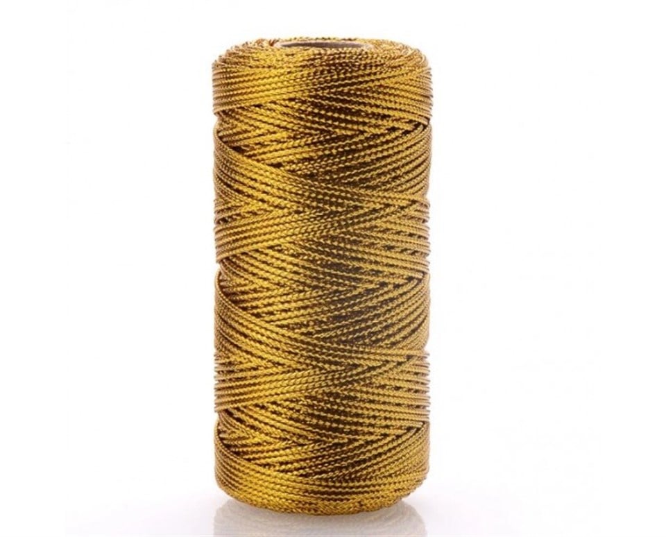 Simli Mumlu Gold Makrome İpi 50 Metre Bobin