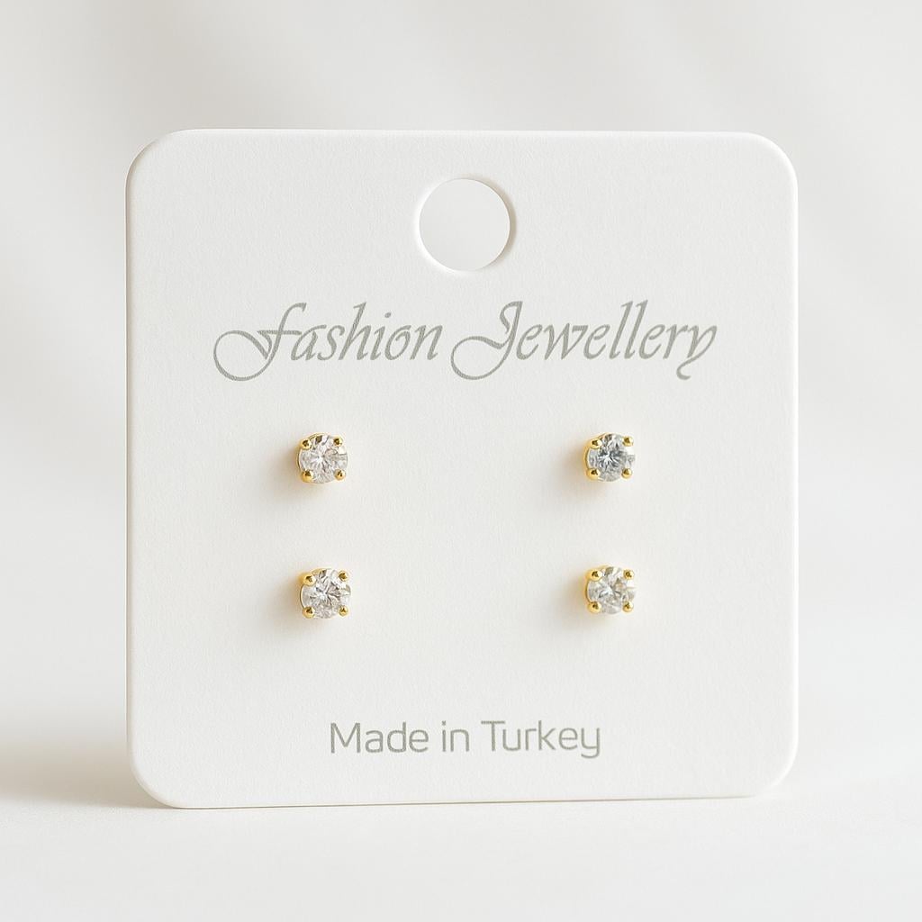 Stainless Stell 4 Delikli Küpe Kartlığı - 10 Adet