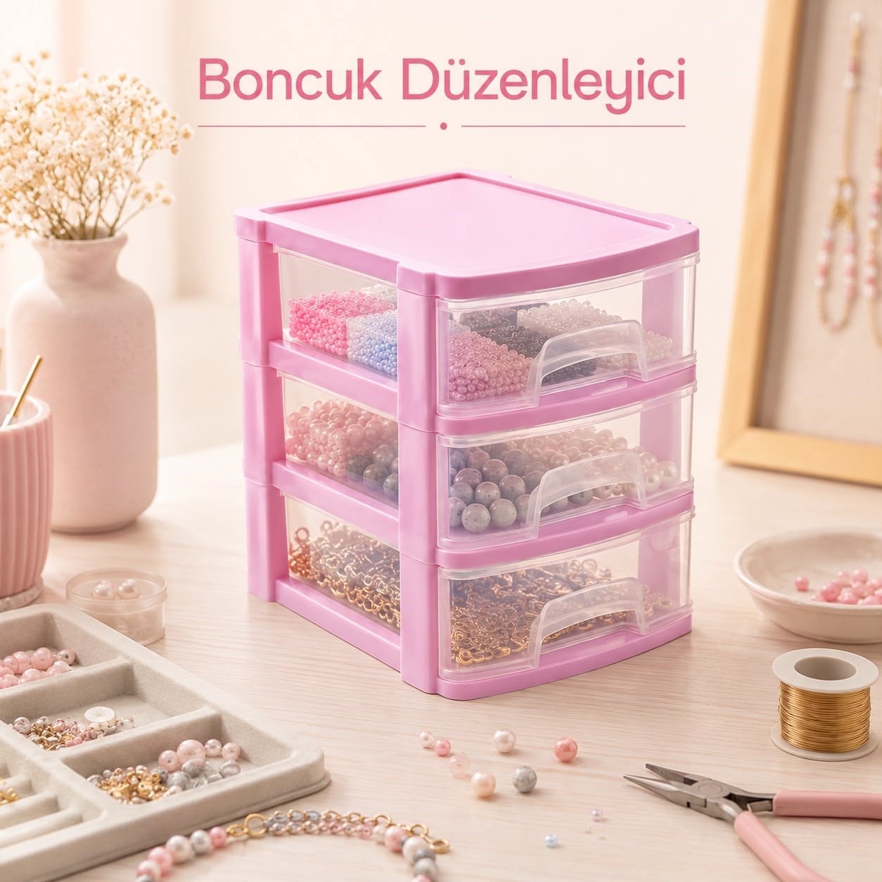 Tonton Çekmece 3 Katlı – Küçük Malzemelere Büyük Düzen