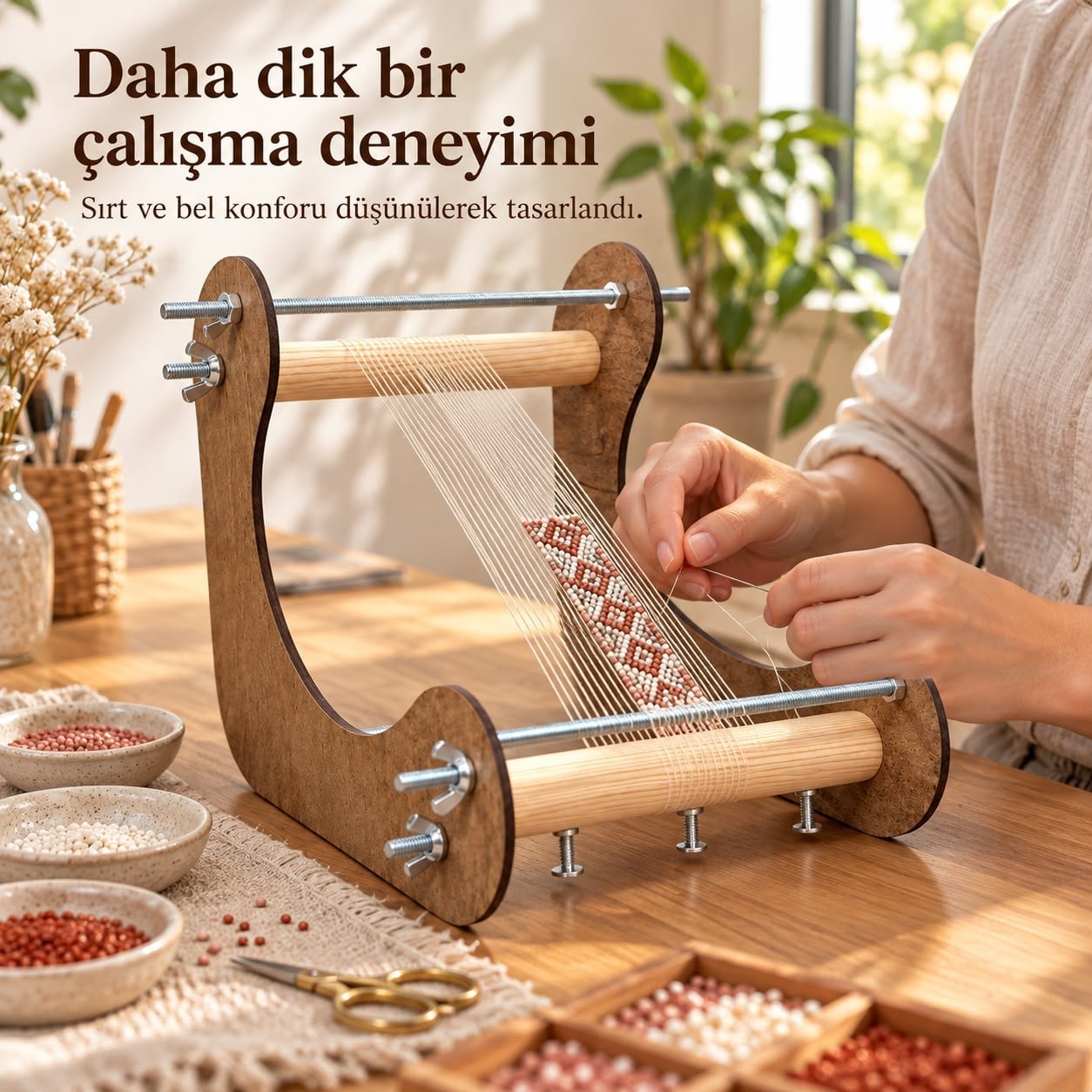 Yeni Nesil Bead Loom Dik Dokuma Tezgahı