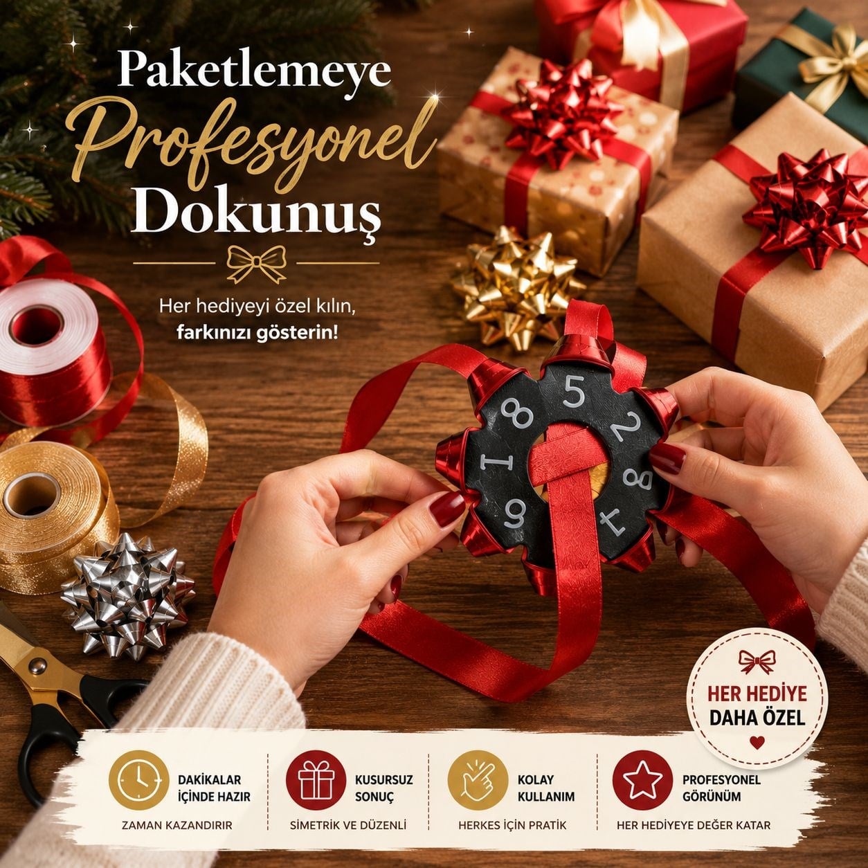 Yıldız Fiyonk Yapım Aparatı – Kusursuz Hediye Süsleri Hazırlayın!