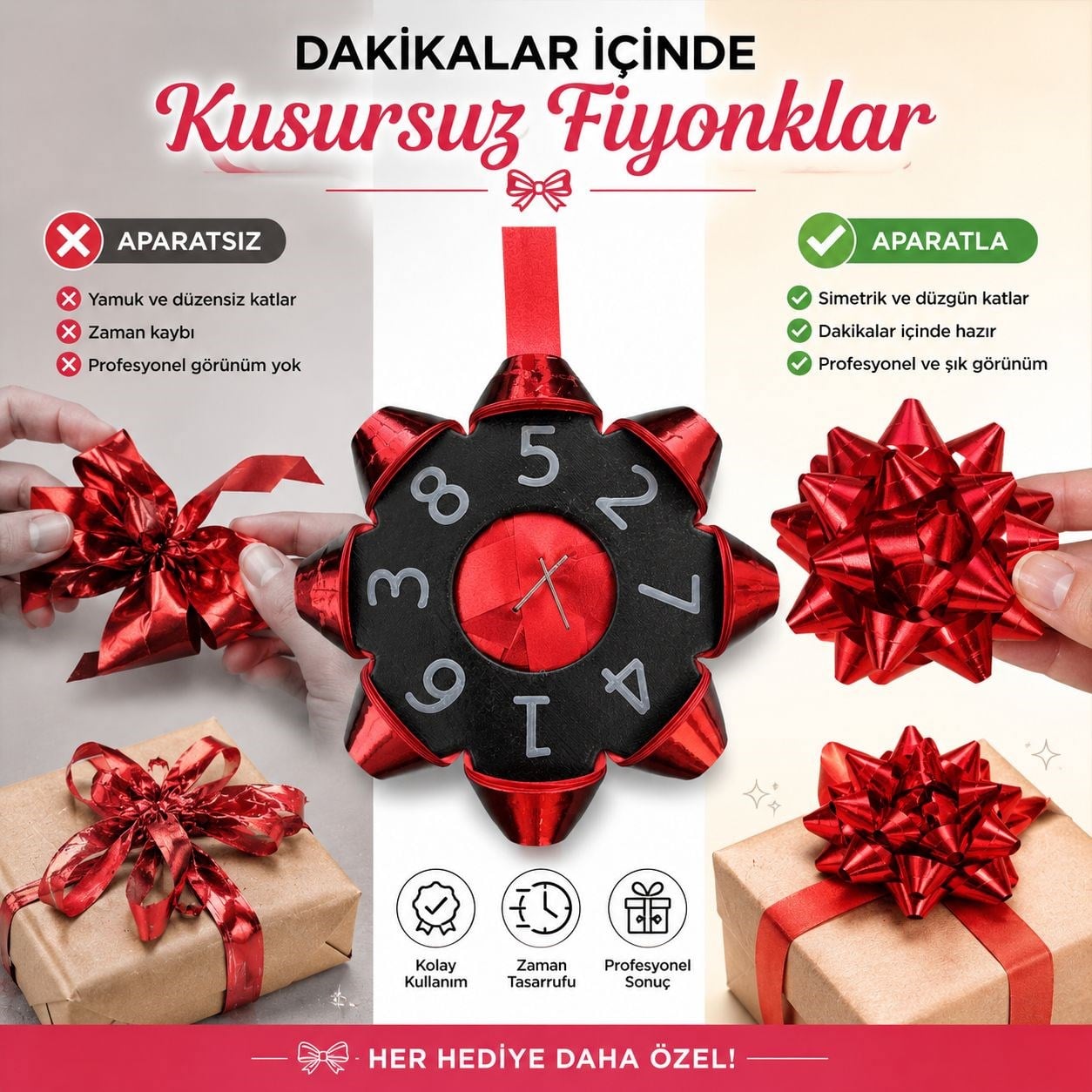 Yıldız Fiyonk Yapım Aparatı – Kusursuz Hediye Süsleri Hazırlayın!