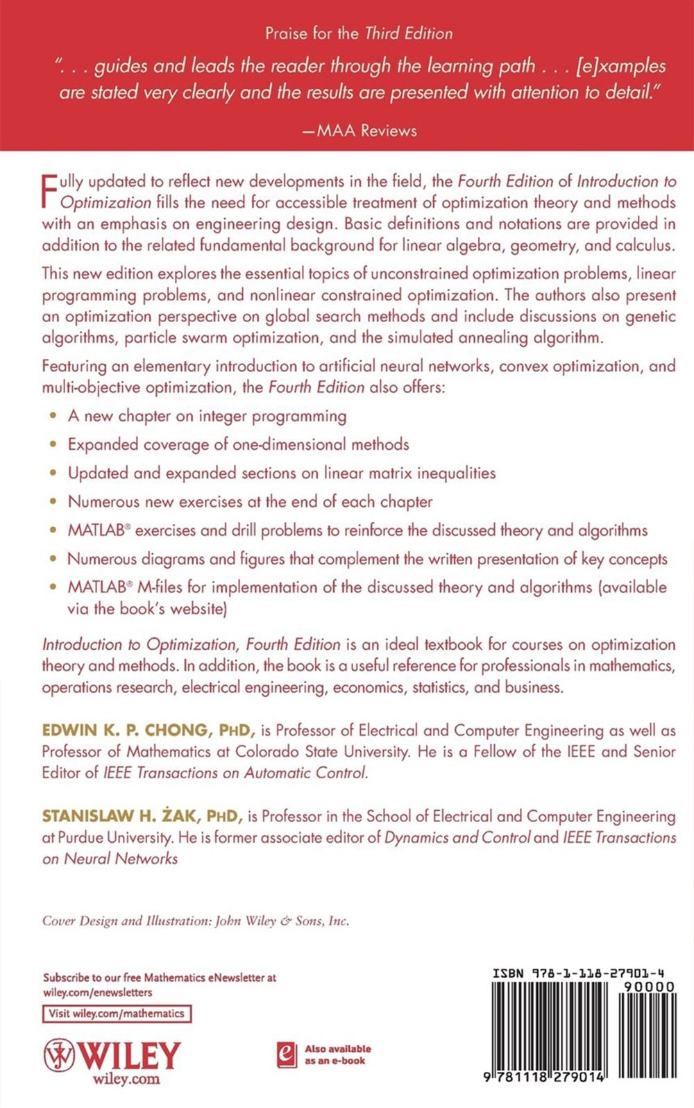 An Introduction to Optimization 4th Edition