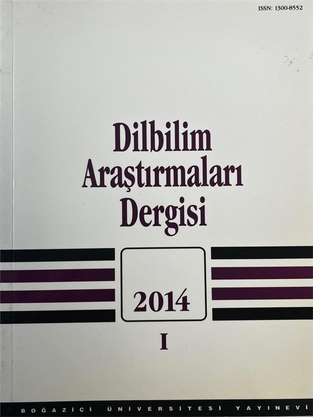 DİLBİLİM ARAŞTIRMALARI 2014-1 
