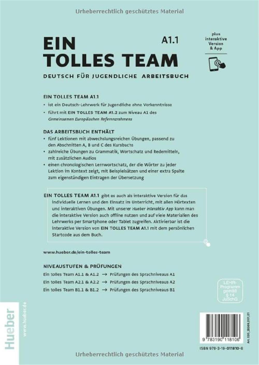 Ein tolles Team A1.1: Kursbuch + Arbeitsbuch plus interaktive VersionDeutsch für Jugendliche. Deutsch als Fremdsprache /
