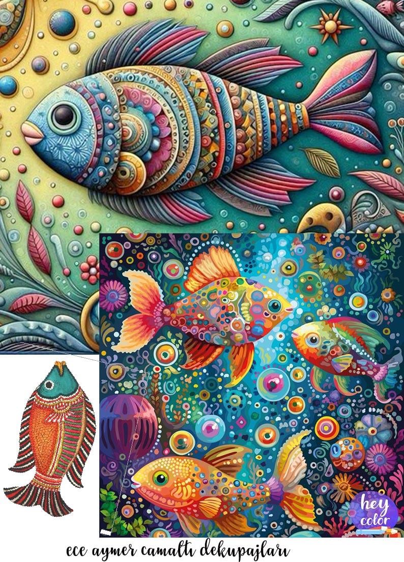 BALIKLAR CAM ALTI DEKUPAJ PART 2