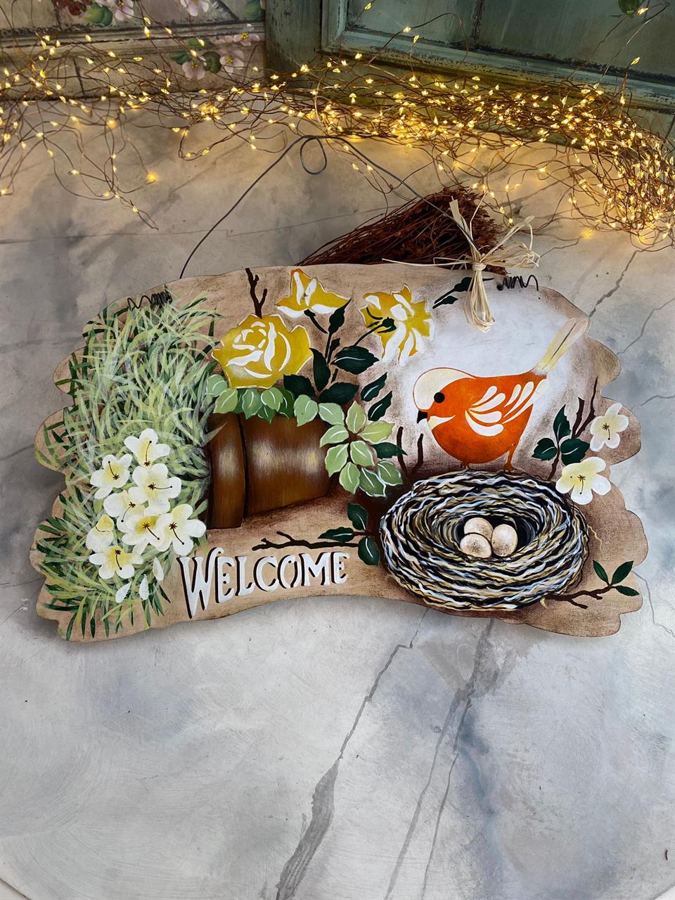 BULUT ŞEKİLLİ EL BOYAMASI PANO