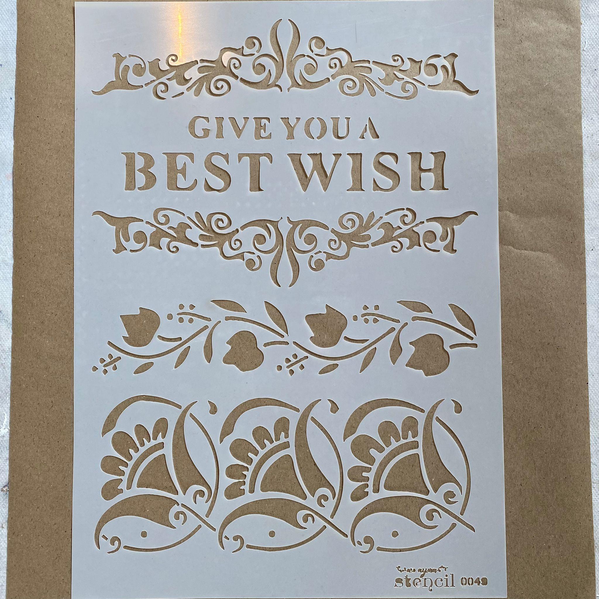 ÇİÇEKLİ VE YAZILI STENCİL