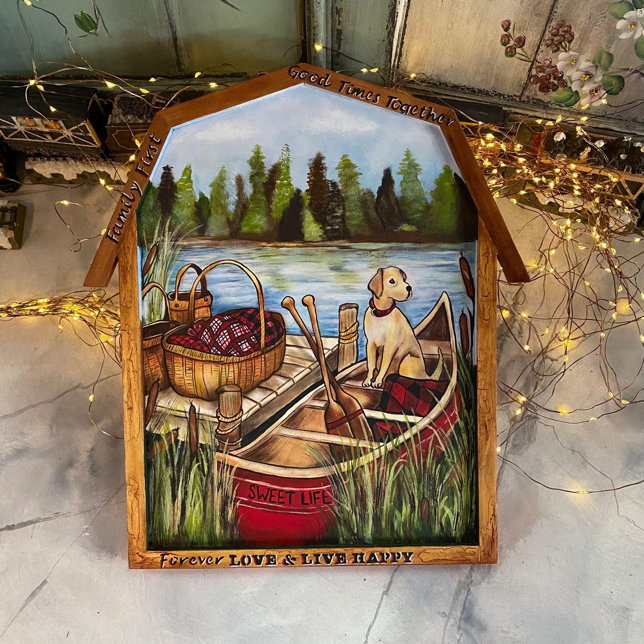 EL BOYAMASI KÖPEKLİ PANO