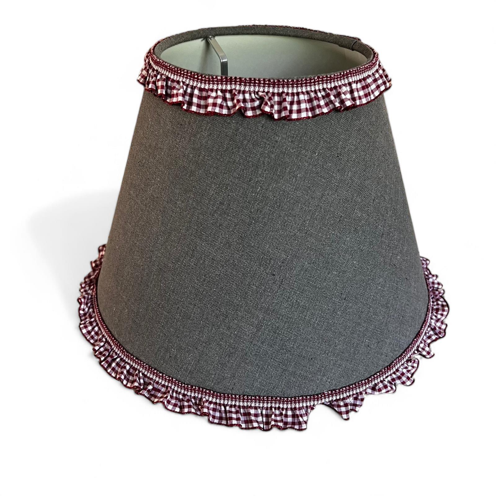 GRİ KETEN DETAY FIRFIRLI ABAJUR ŞAPKASI 