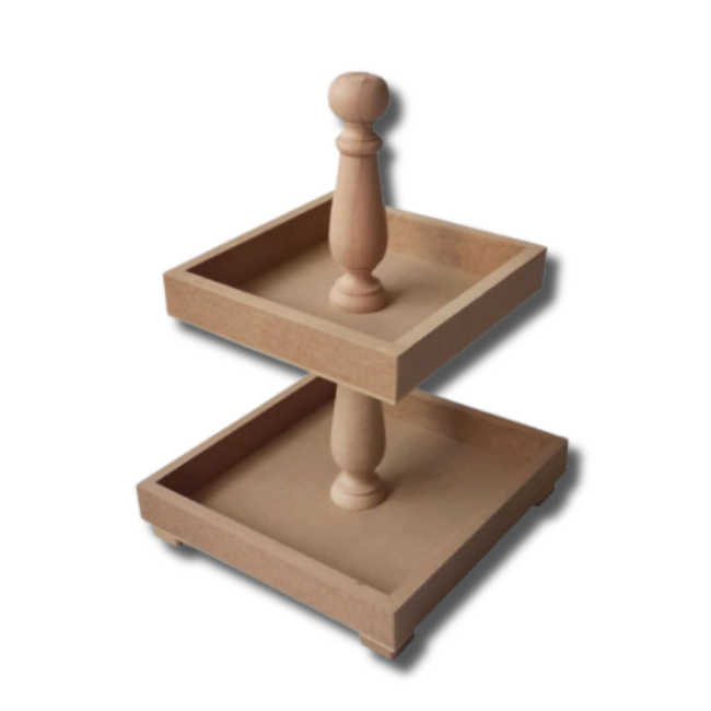 İKİ KATLI KARE SUNUM TABAĞI