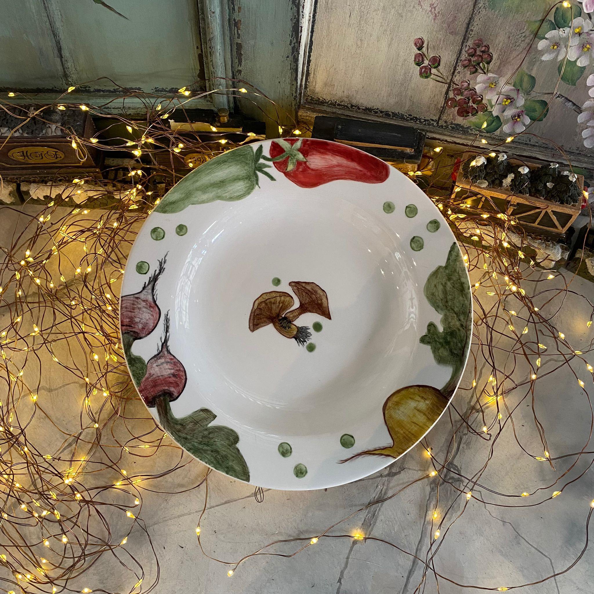 MANTARLI ÇİNİ TABAK