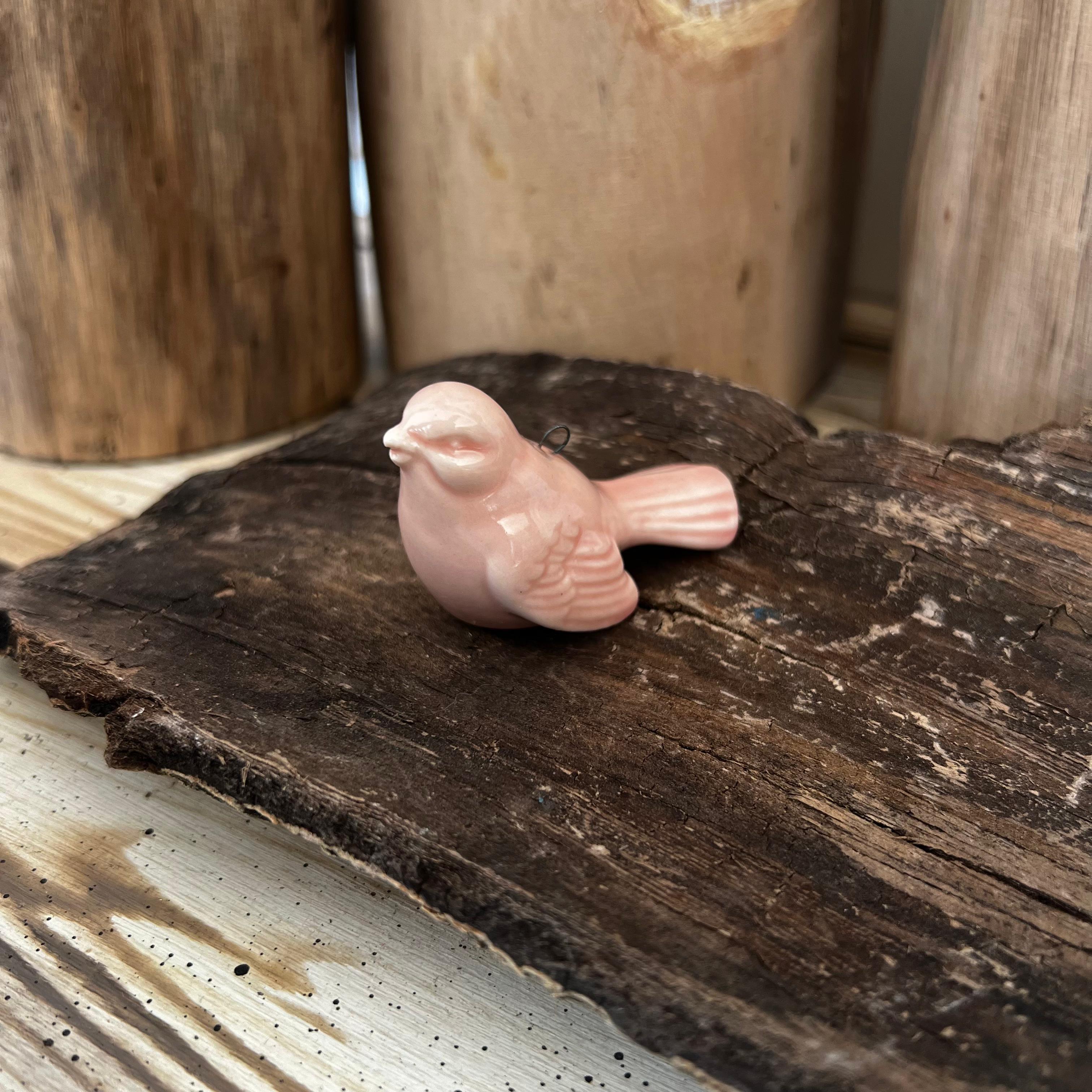 PEMBE SIRLI SERAMİK KUŞ