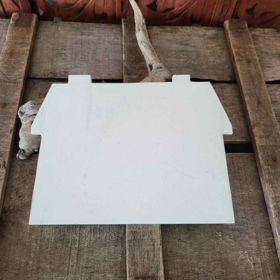 SERAMİK ÇİFT BACALI PLAKA EV YATAY 20CMX14,5CM