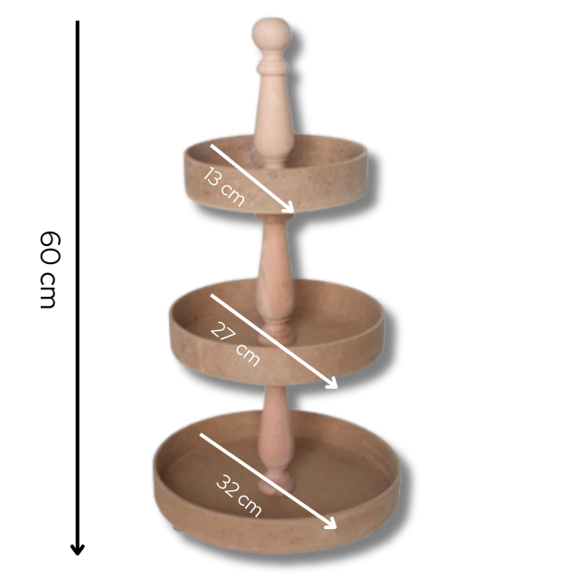 ÜÇ KATLI YUVARLAK SUNUM TABAĞI