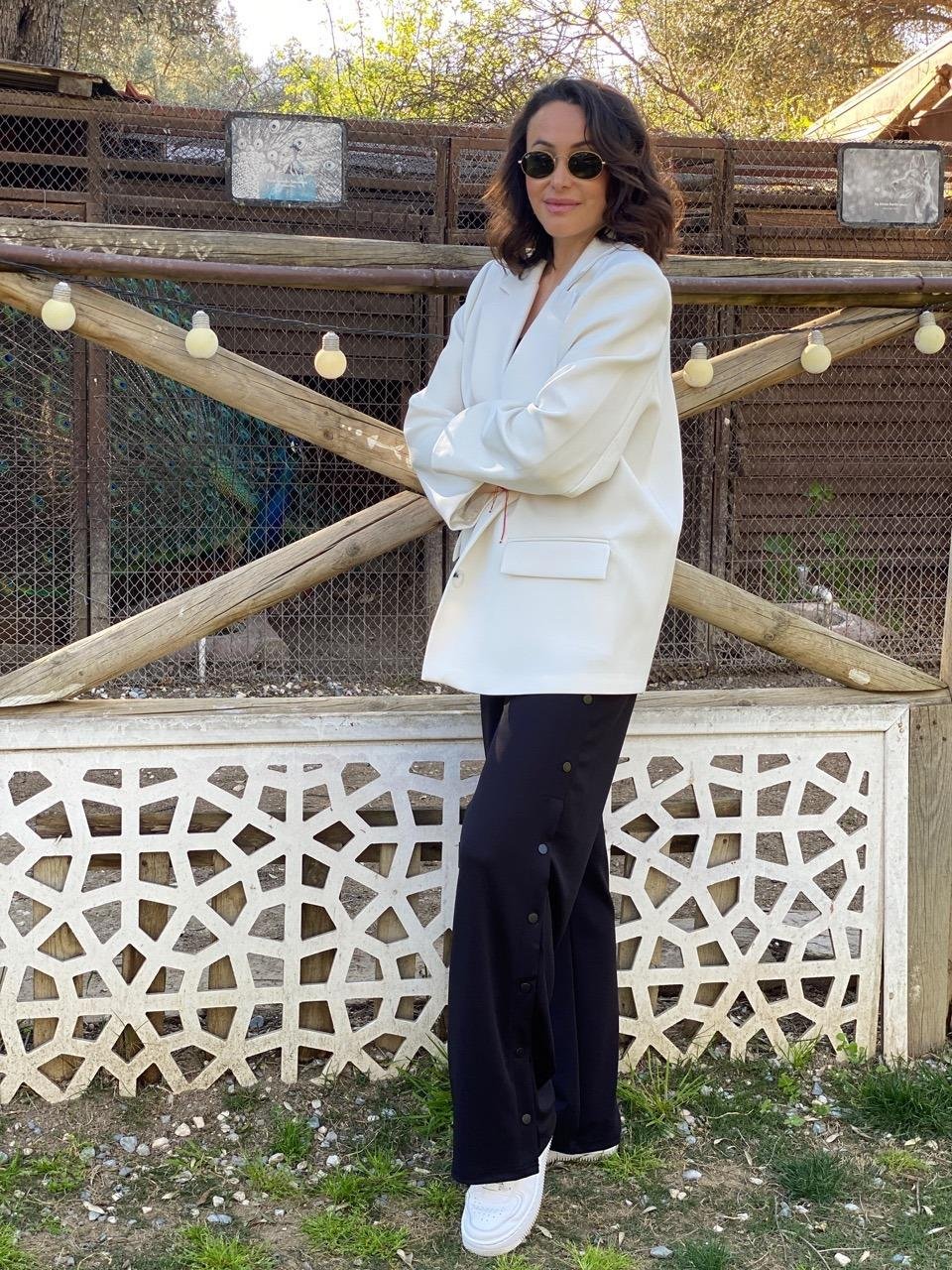 ARKASI BASKILI OVERSİZE BLAZER CEKET