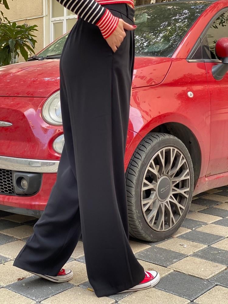BELİ LASTİKLİ GENİŞ PAÇALI PANTOLON