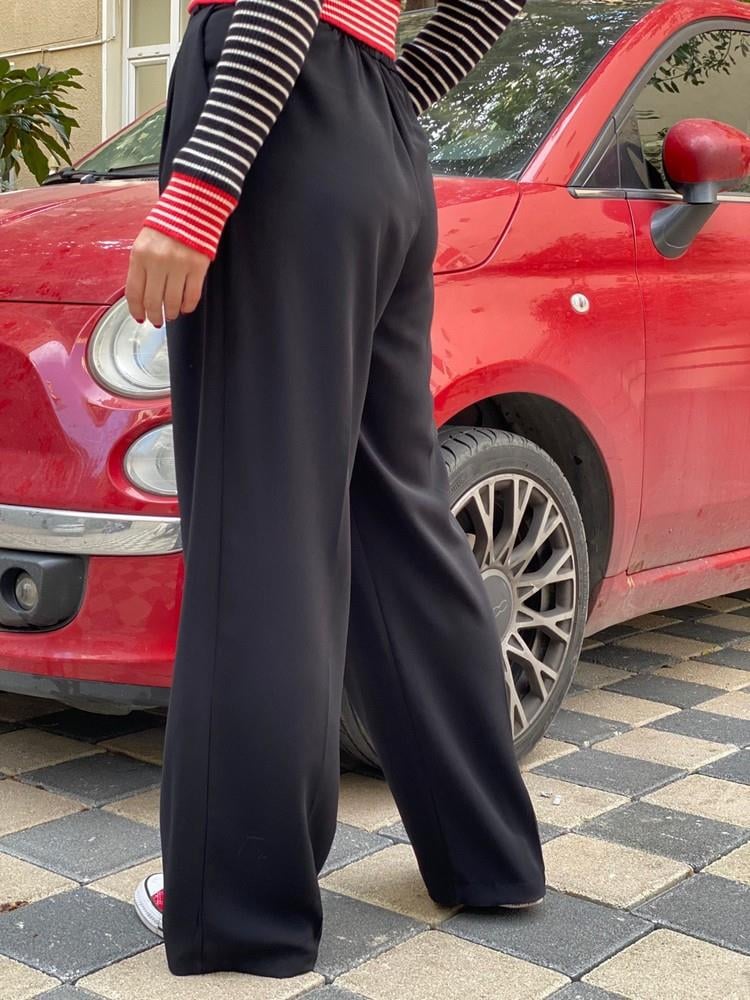 BELİ LASTİKLİ GENİŞ PAÇALI PANTOLON