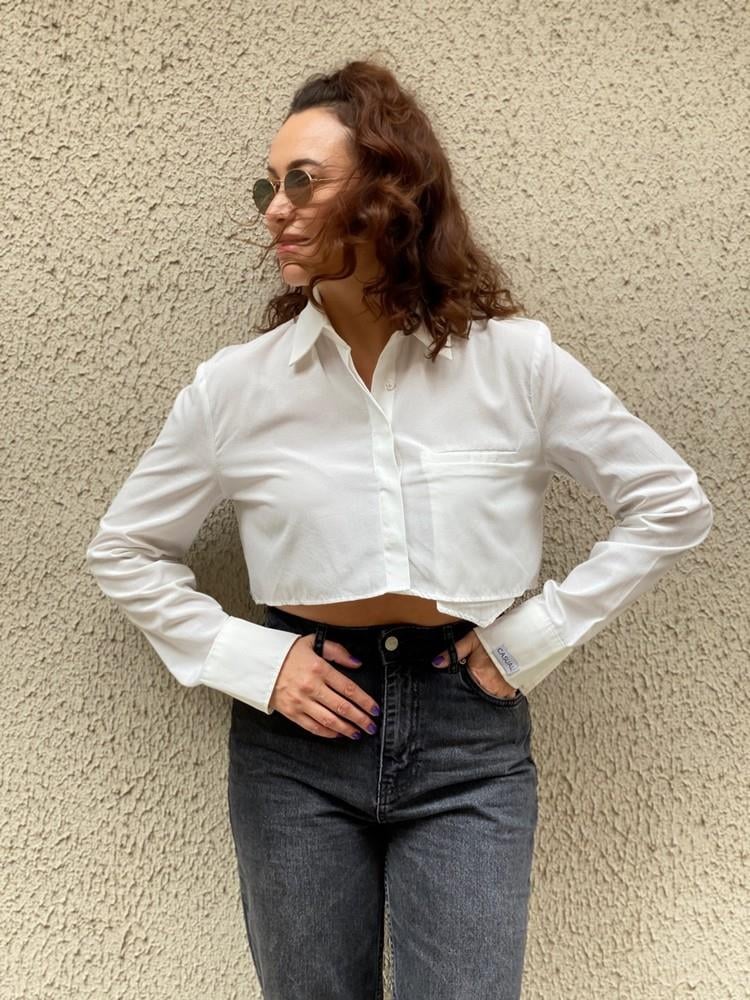 CEPLİ CROP GÖMLEK