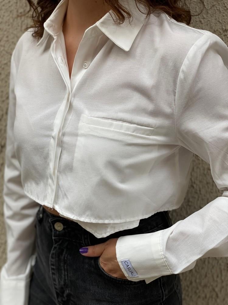CEPLİ CROP GÖMLEK