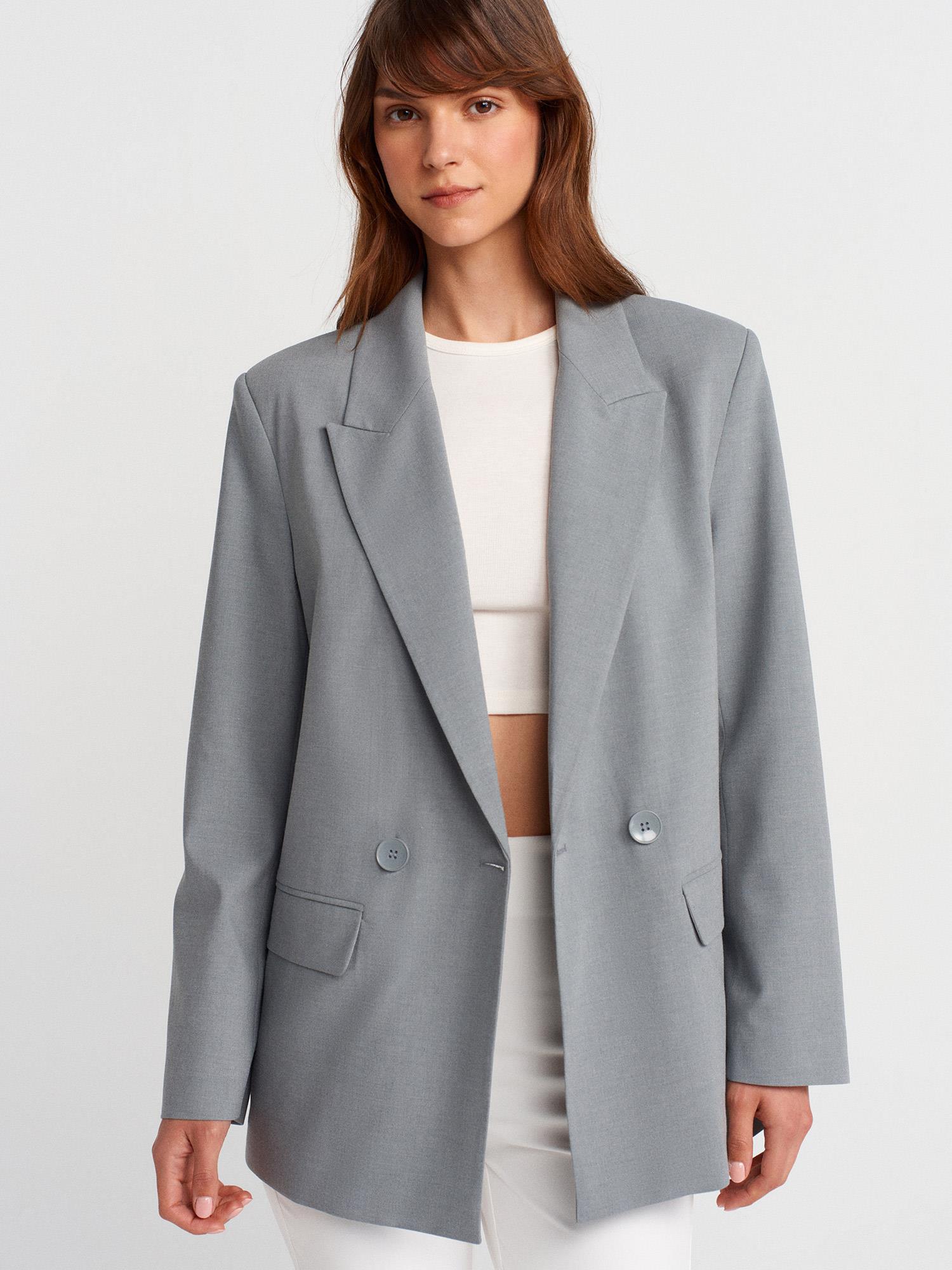 ÇİFT DÜĞMELİ OVERSIZE BLAZER