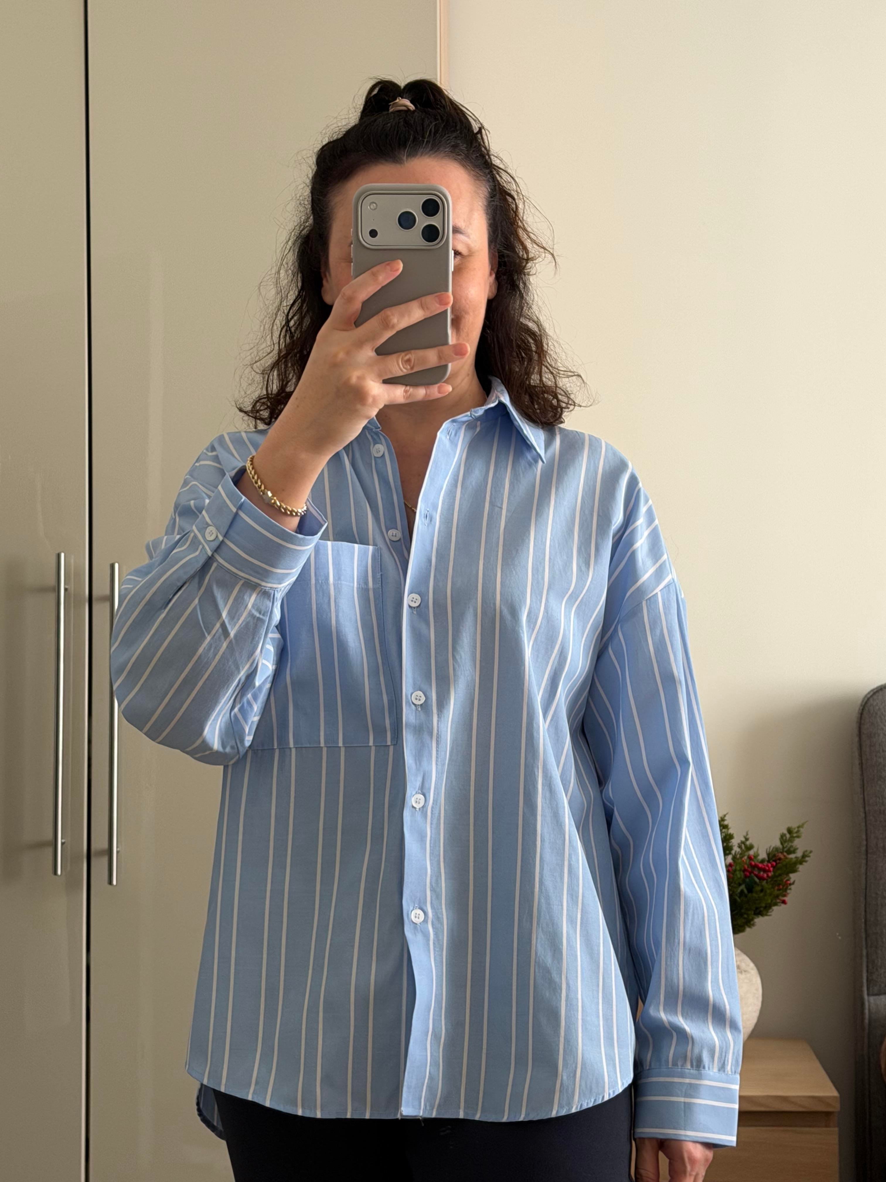 ÇİZGİLİ OVERSIZE GÖMLEK