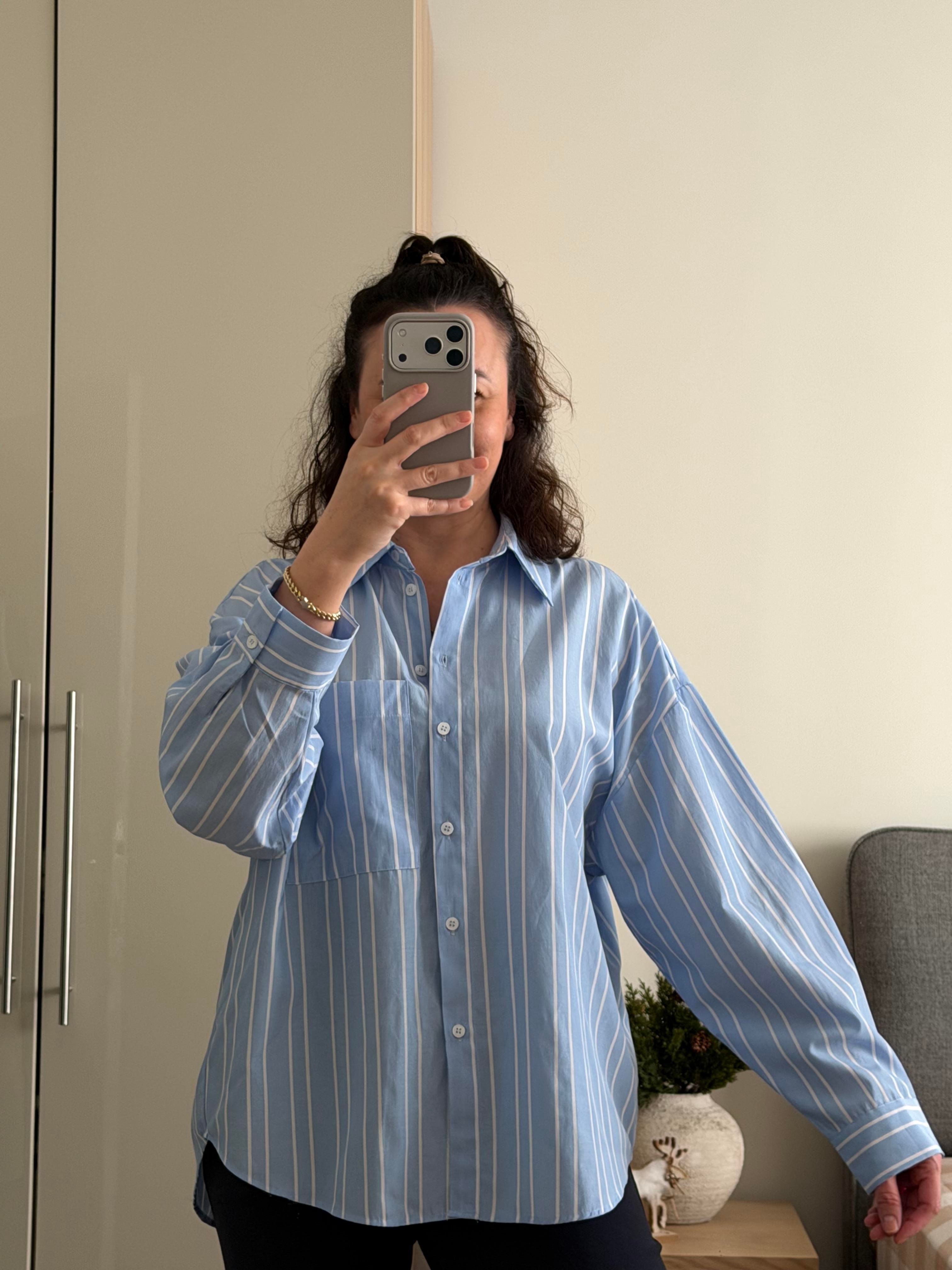 ÇİZGİLİ OVERSIZE GÖMLEK