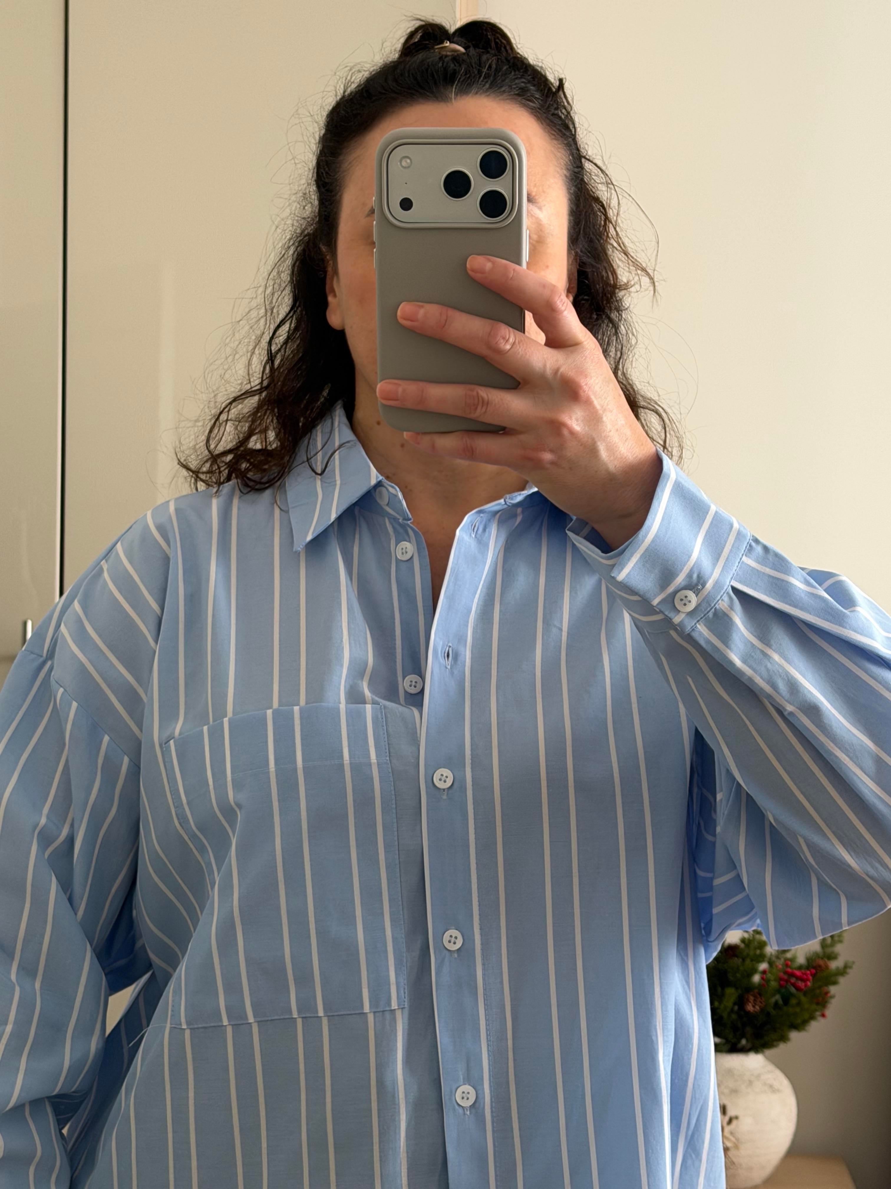 ÇİZGİLİ OVERSIZE GÖMLEK