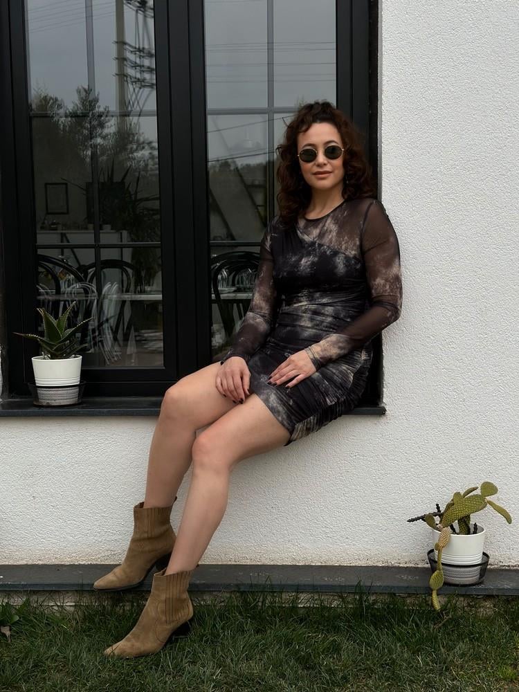 DRAPE DETAY TÜL ELBİSE