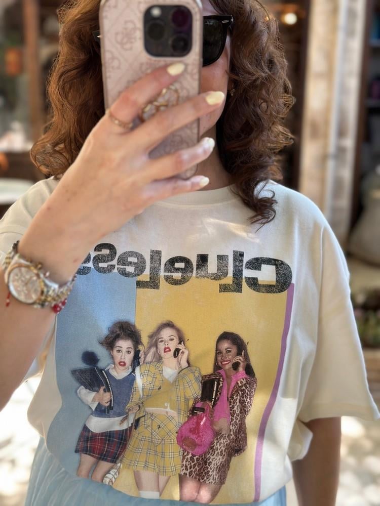 ÖNÜ KIZ BASKILI OVERSIZE T-SHIRT