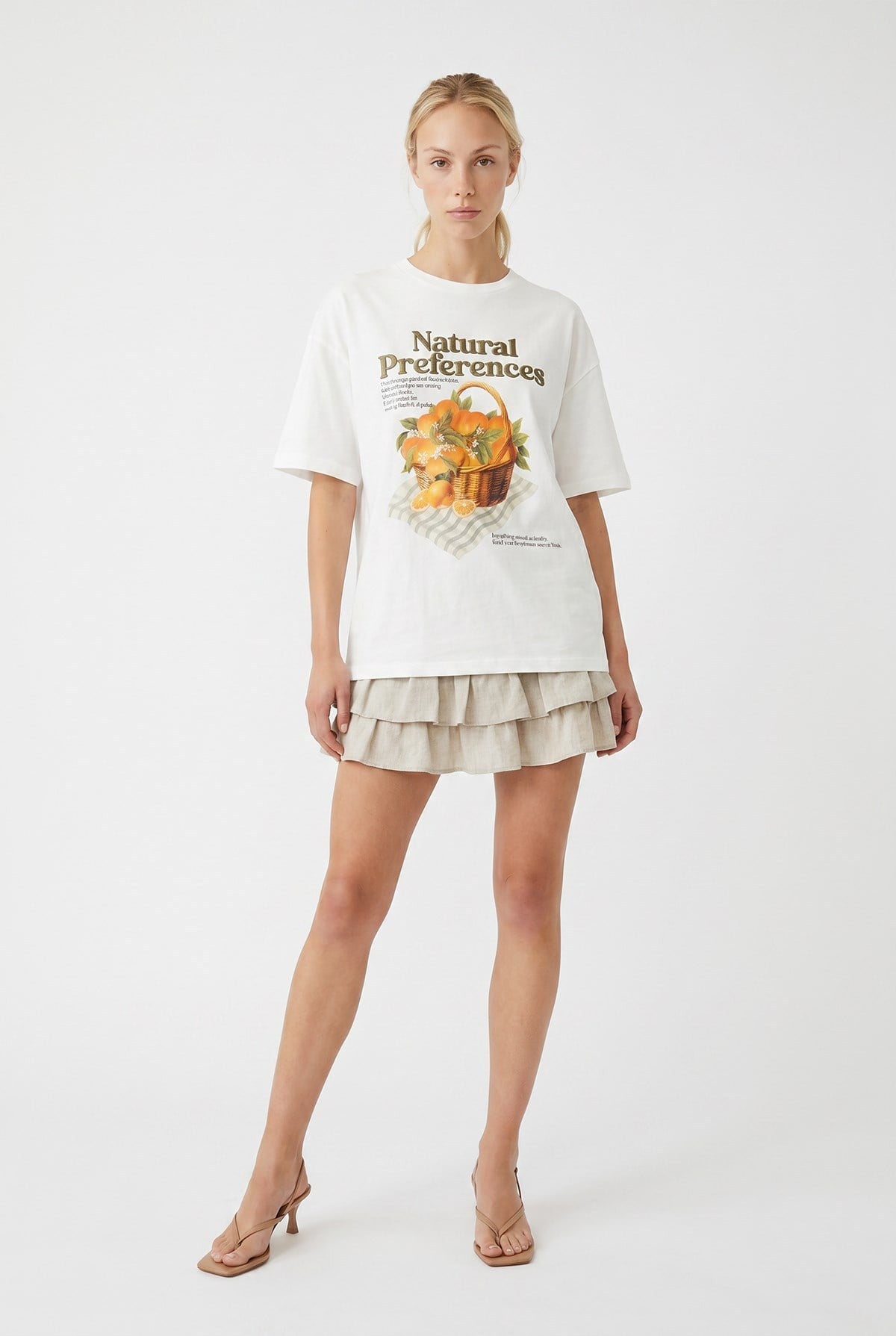 PORTAKAL BASKILI T-SHIRT