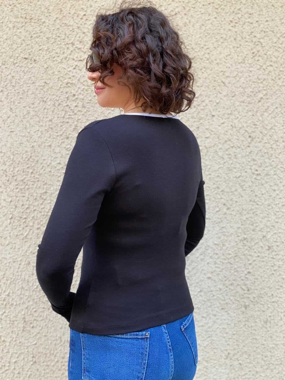 SİYAH ŞERİTLİ BODY