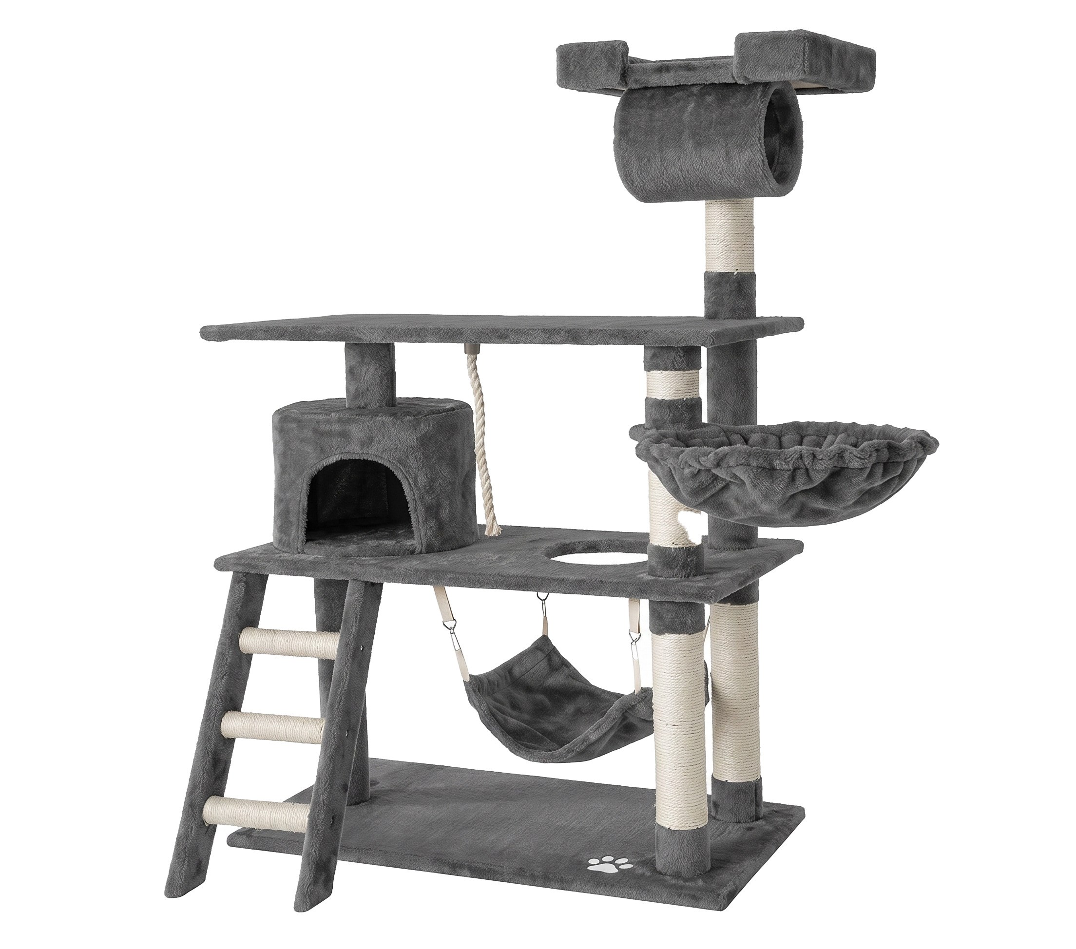 Tommy Çok Katlı Lüks Kedi 75x40x141 Evli Tırmalama Gri