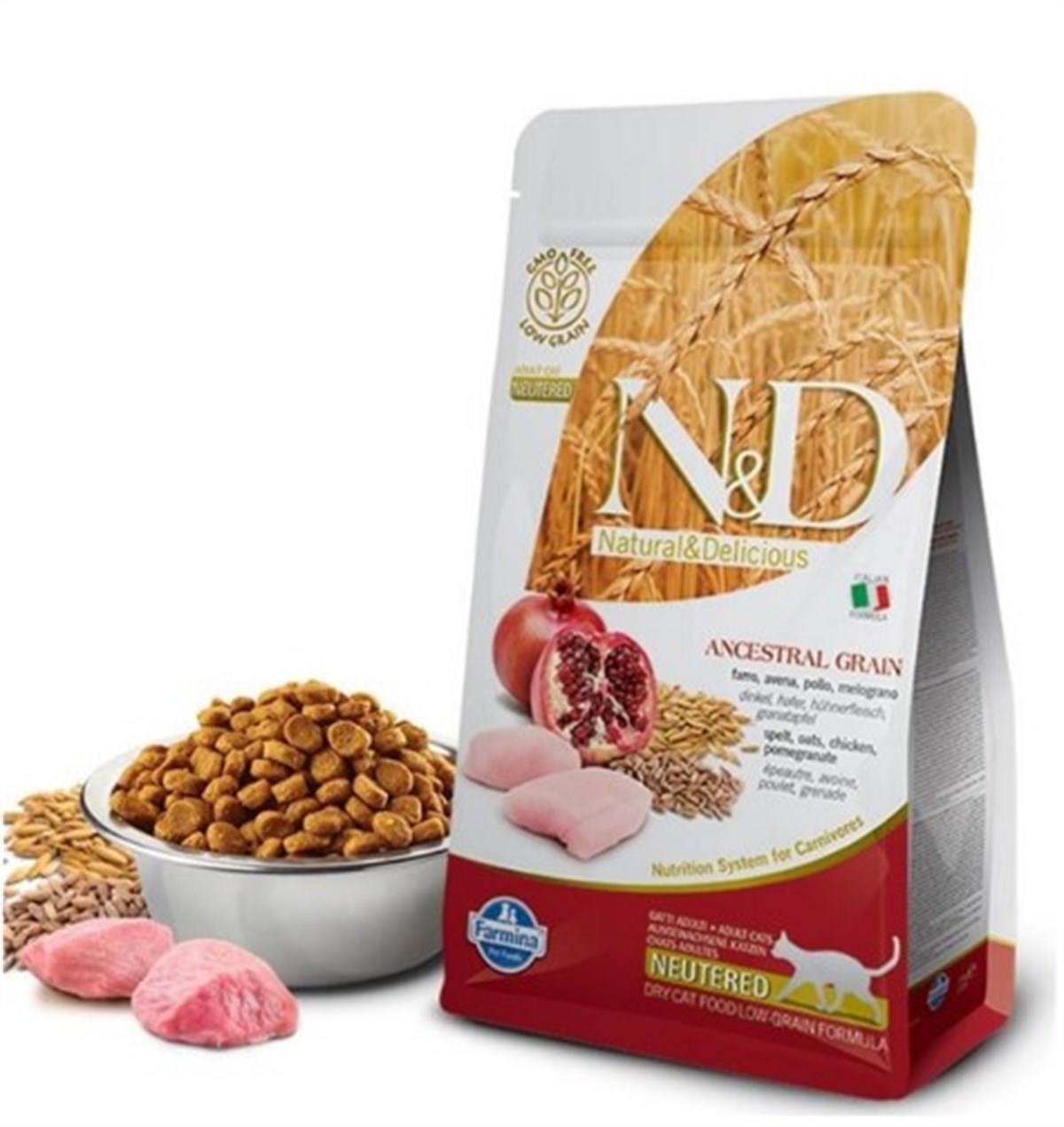 N&D Low Tavuk&Nar Kısırlaştırılmış Yetişkin Kedi Maması 5 Kg