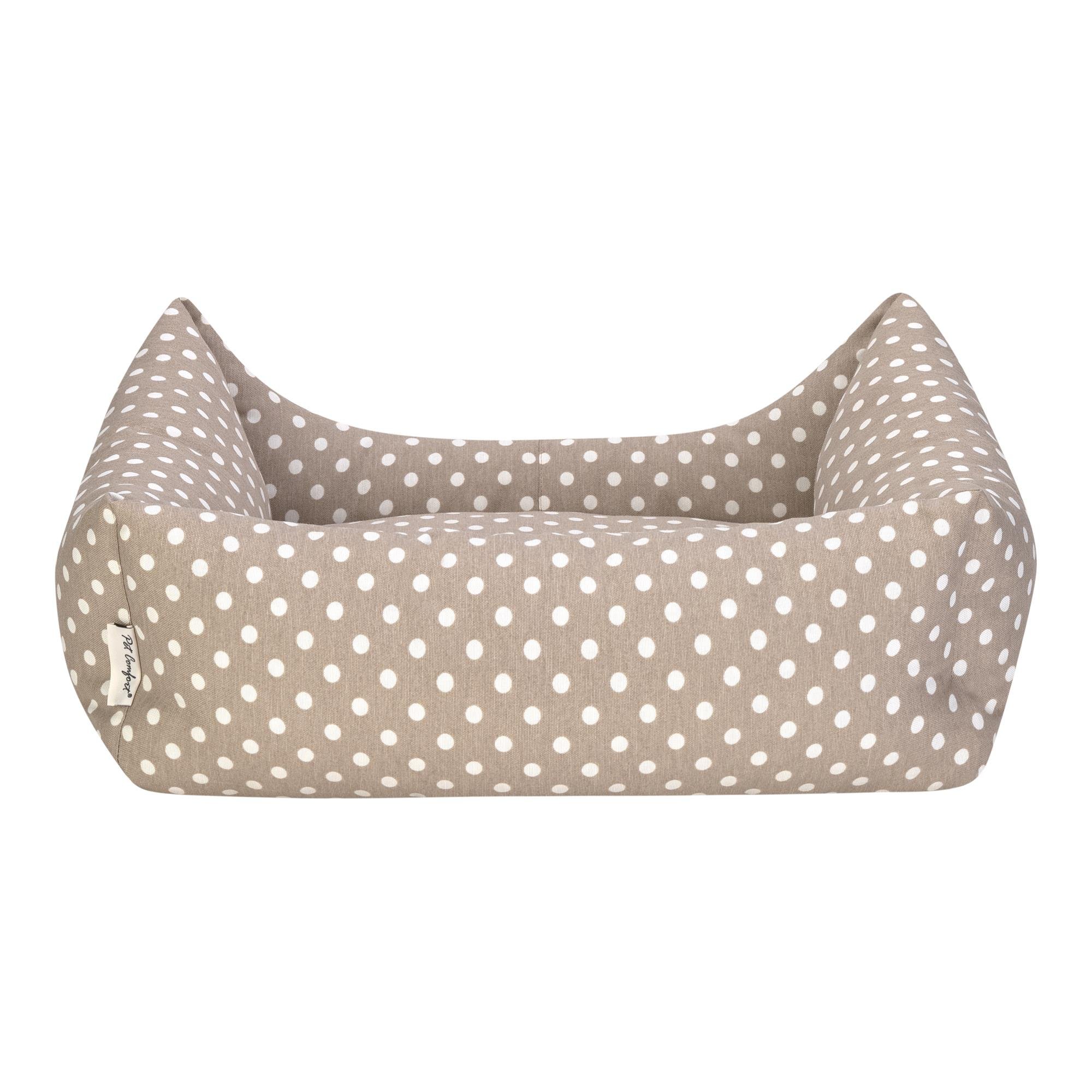 Pet Comfort Uniform Bej Puantiyeli Kedi ve Köpek Yatağı M 60x50cm