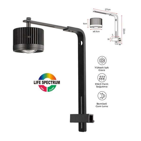 Coco 28W Askı Tip Led Akvaryum Aydınlatma 85x60 Mm