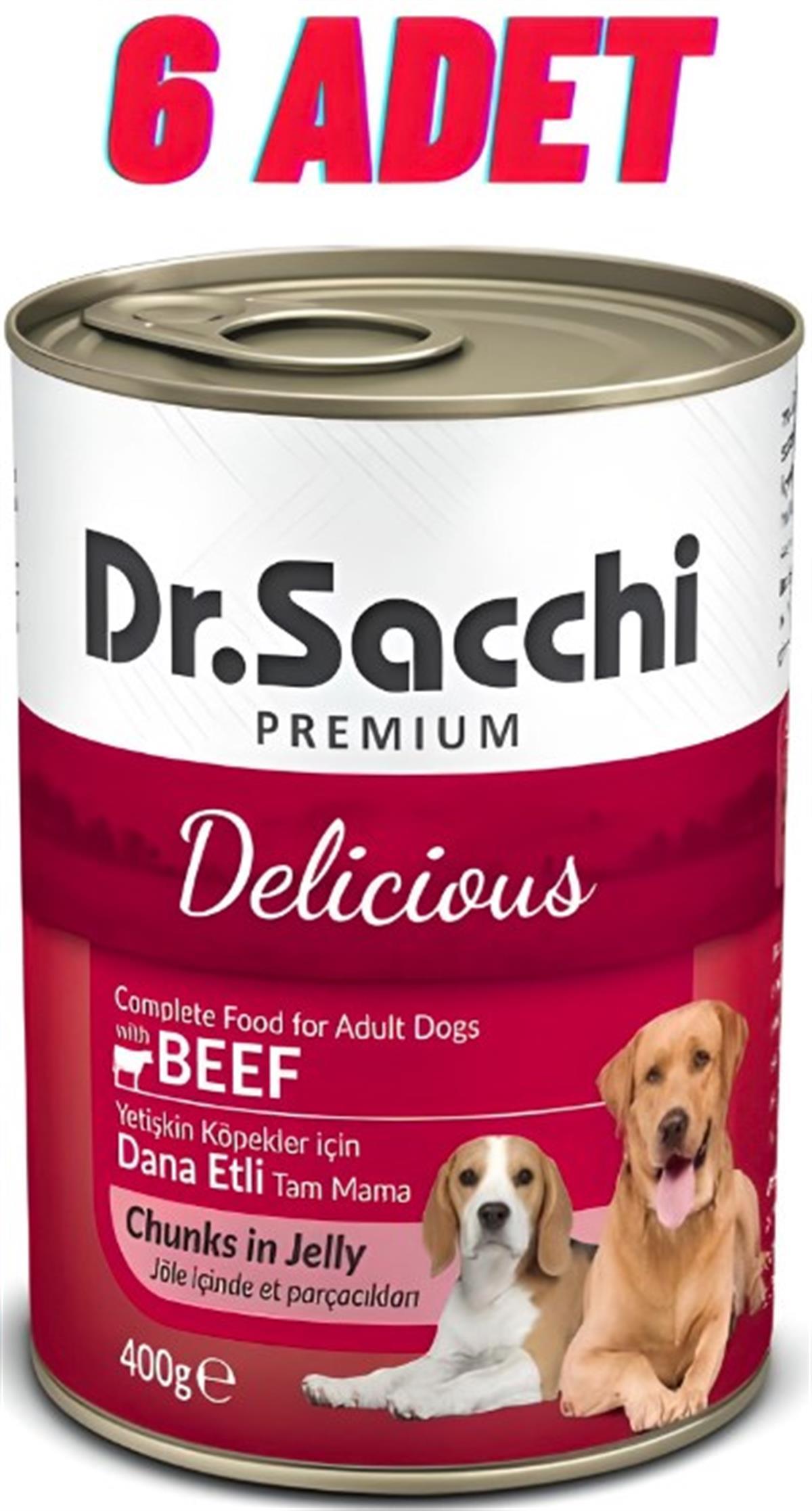Dr.Sacchi Sığır Etli Köpek Konservesi 6x400 Gr