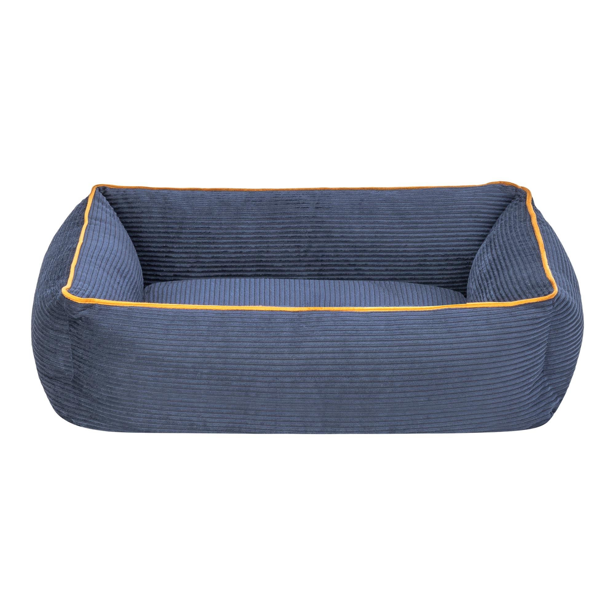 Pet Comfort Golf  Kedi ve Köpek Yatağı Parliament Mavi w Hardal Biye XS 55x45cm