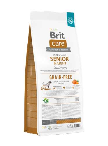 Brit Care Kilo Kontrolü Ve Deri - Tüy Hassasiyeti Olan Yaşlı Köpekler İçin, Tahılsız, Somonlu Kuru Mama 12 kg