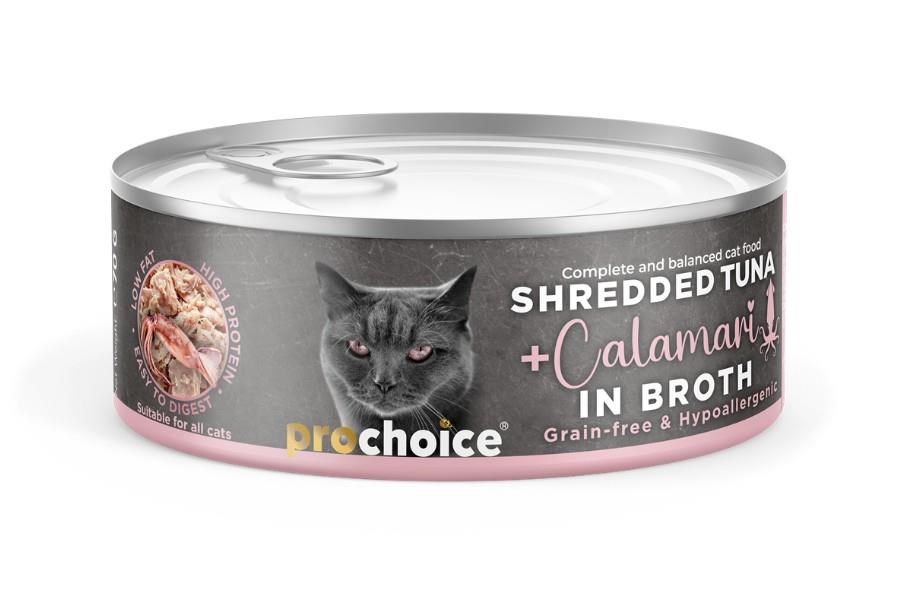 ProChoice Deluxe Shredded Ton Balıklı Kalamarlı Kedi Konservesi 12x70 gr