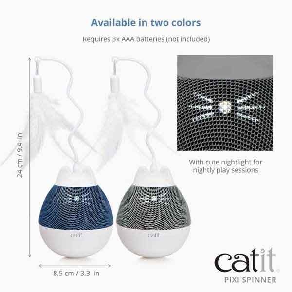 Catit Pixi Spinner Akıllı Oyuncak Gri Beyaz