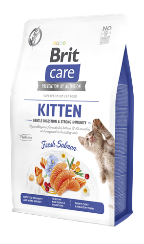 Brit Care Yavru Kediler İçin, Tahılsız, Hipoalerjenik, Taze Somonlu Kuru Mama 2 kg
