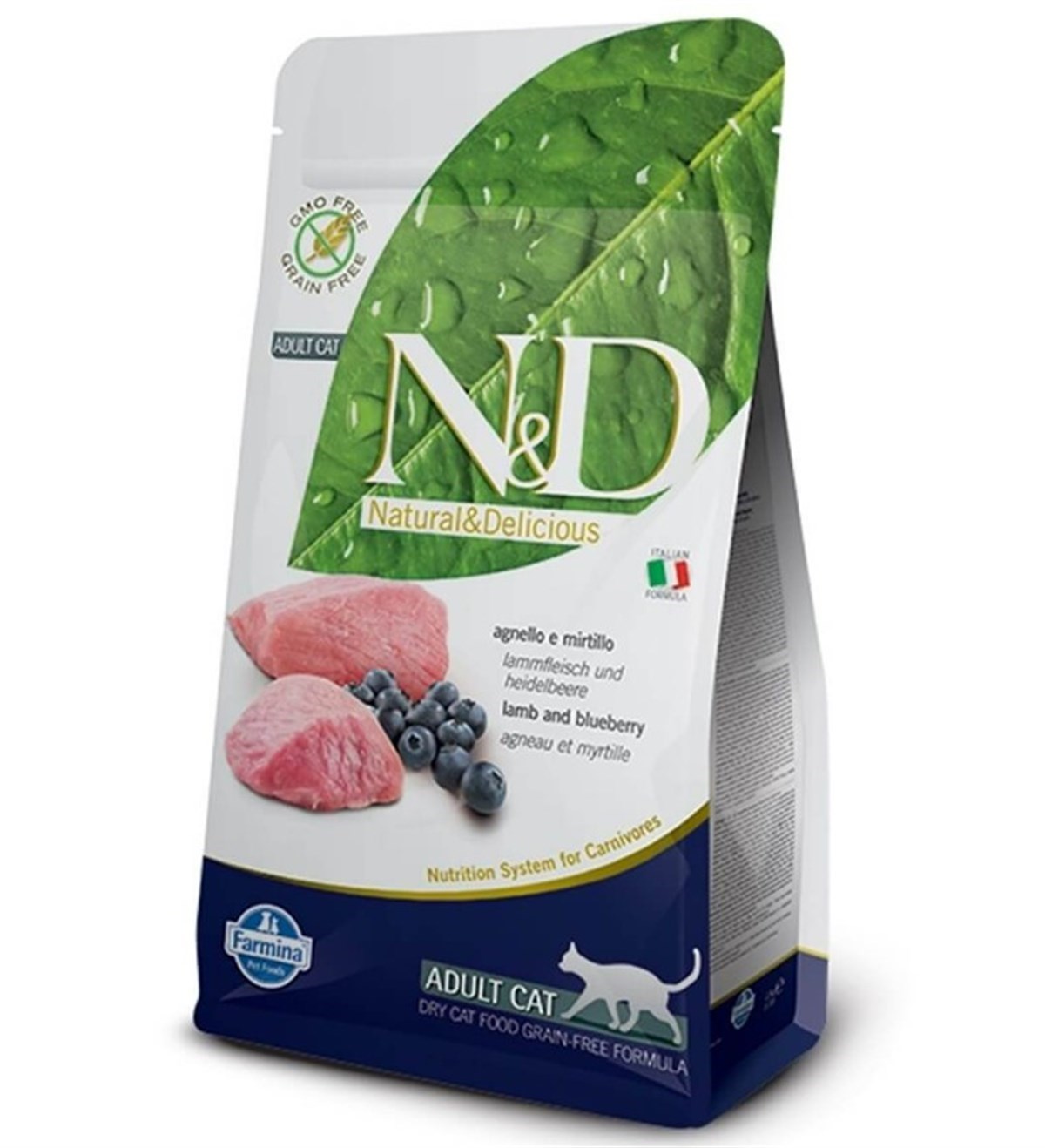 N&D Kuzu Ve Yaban Mersinli Yetişkin Kedi Maması 1,5 Kg