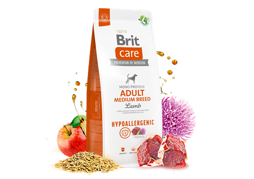 Brit Care Orta Irk Yetişkin Köpekler İçin, Tek Proteinli, Hipoalerjenik, Kuzu Etli Kuru Mama 12 kg