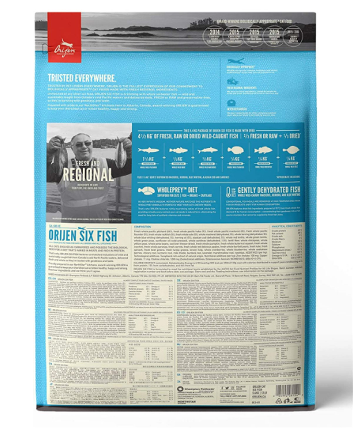 Orijen Six Fish Cat Balıklı Tahılsız Yetişkin Kedi Maması 5,4 Kg