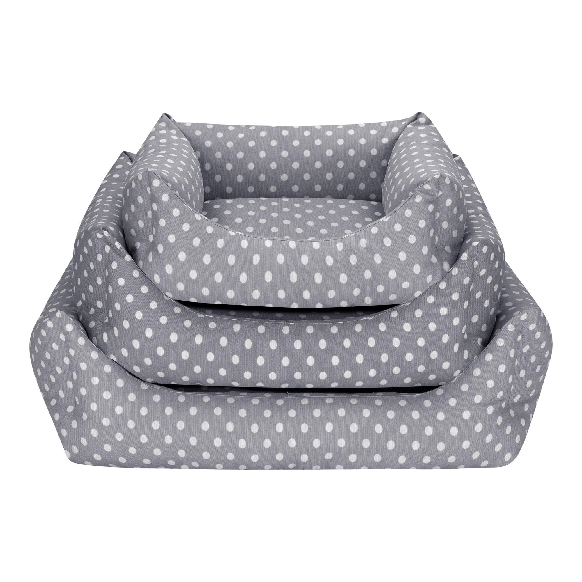Pet Comfort Uniform Gri Puantiyeli Köpek Yatağı L 70x60cm