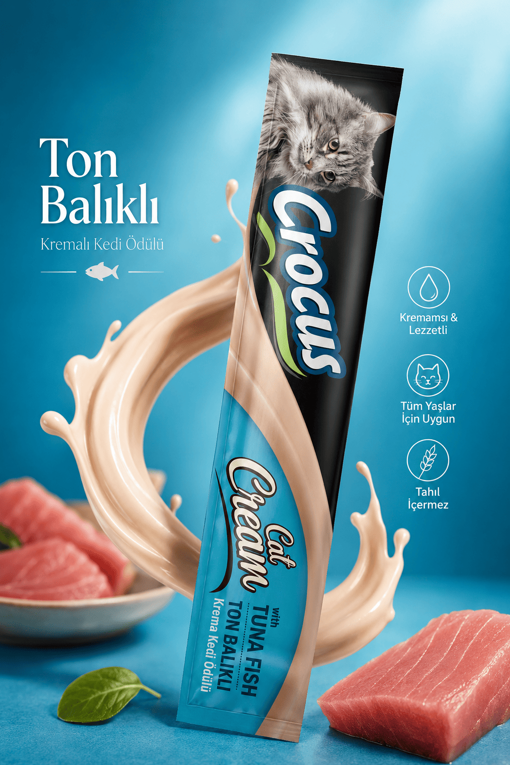 Crocus Ton Balıklı Krema Kedi Ödülü 4x15g