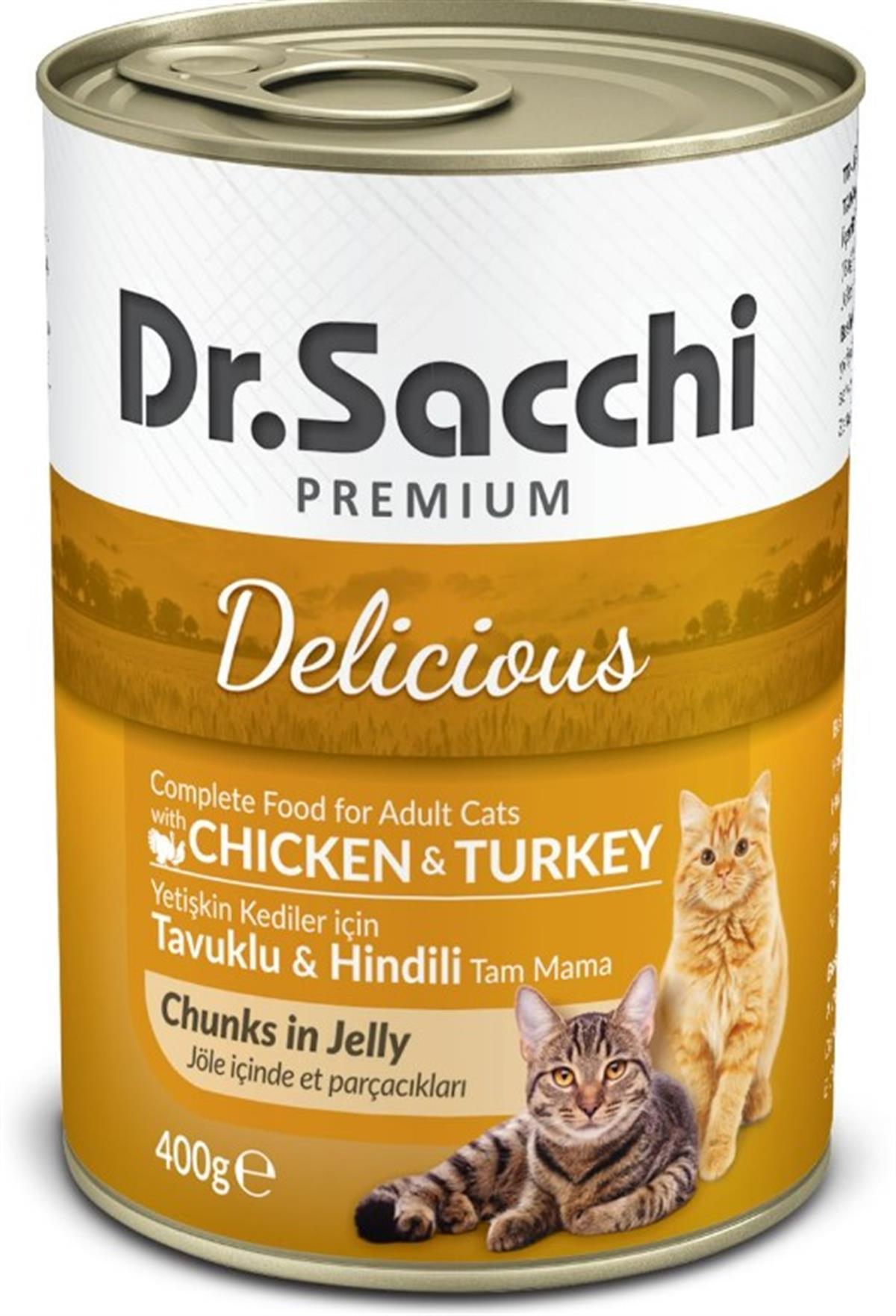 Dr.Sacchi Tavuklu Hindili Kedi Konservesi 400 Gr