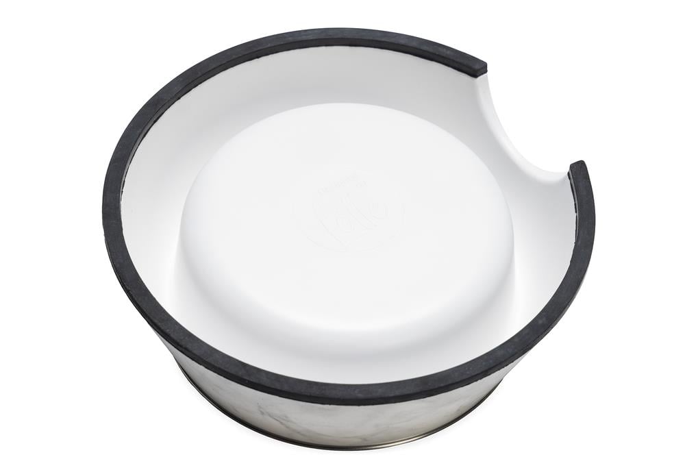 Beeztees DBL Köpek Mama Su Kabı, Mat Paslanmaz Çelik, Beyaz Mermer Görünümlü, 14cm, 160ml