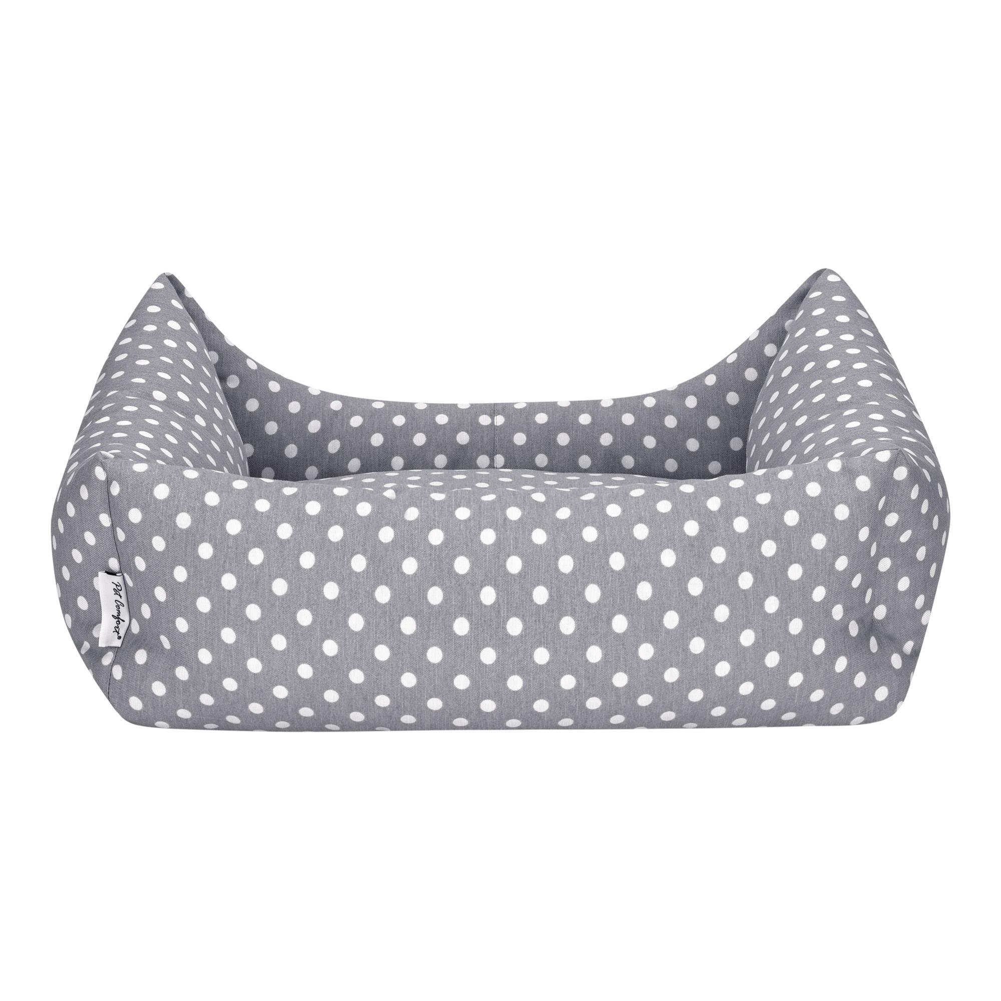 Pet Comfort Uniform Gri Puantiyeli Kedi ve Köpek Yatağı M 60x50cm